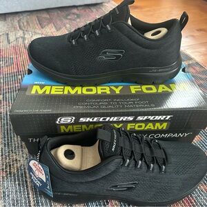 Skechers Black Athletic Shoes with Memory Foam slip on size 9.5